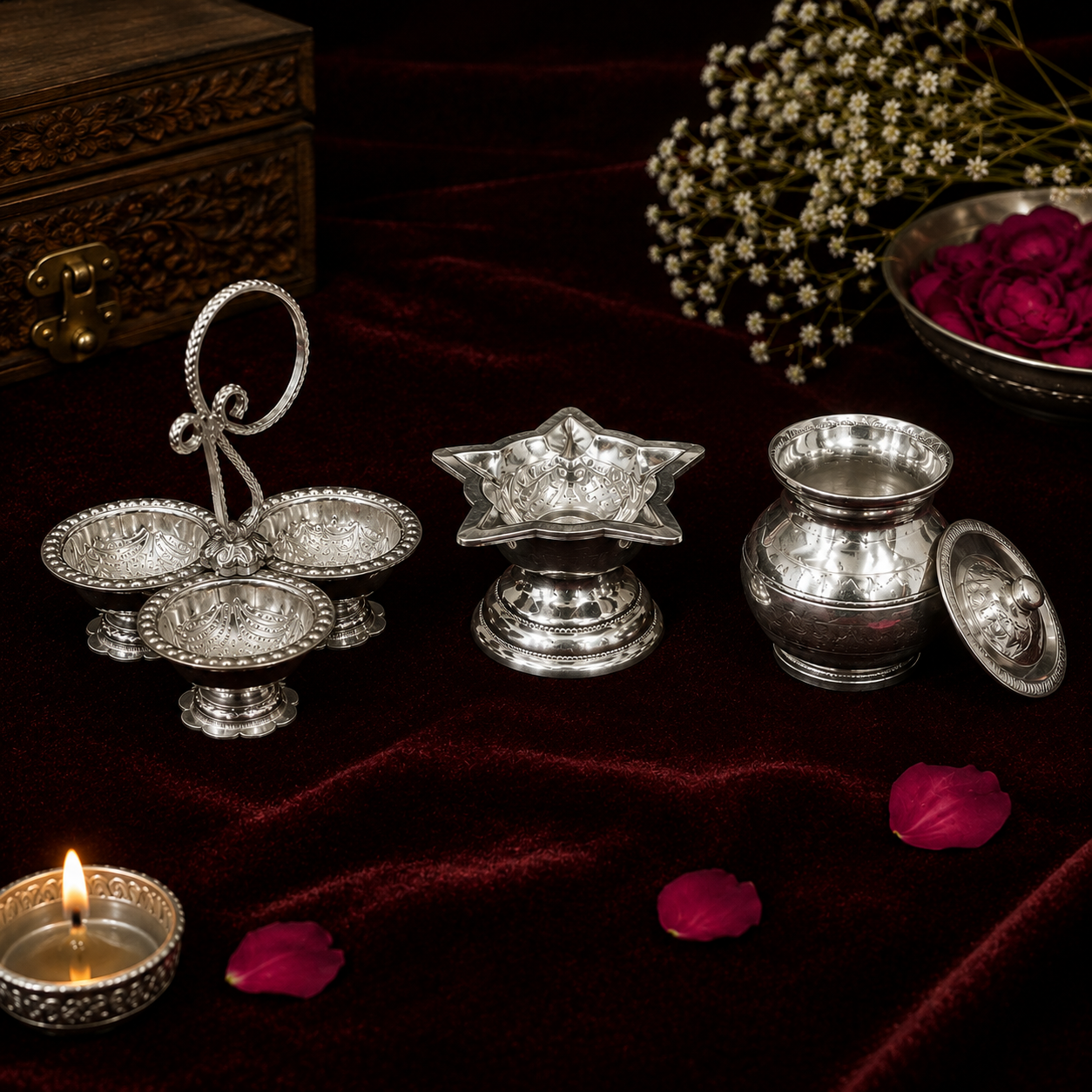 Traditional Silver Puja Collection